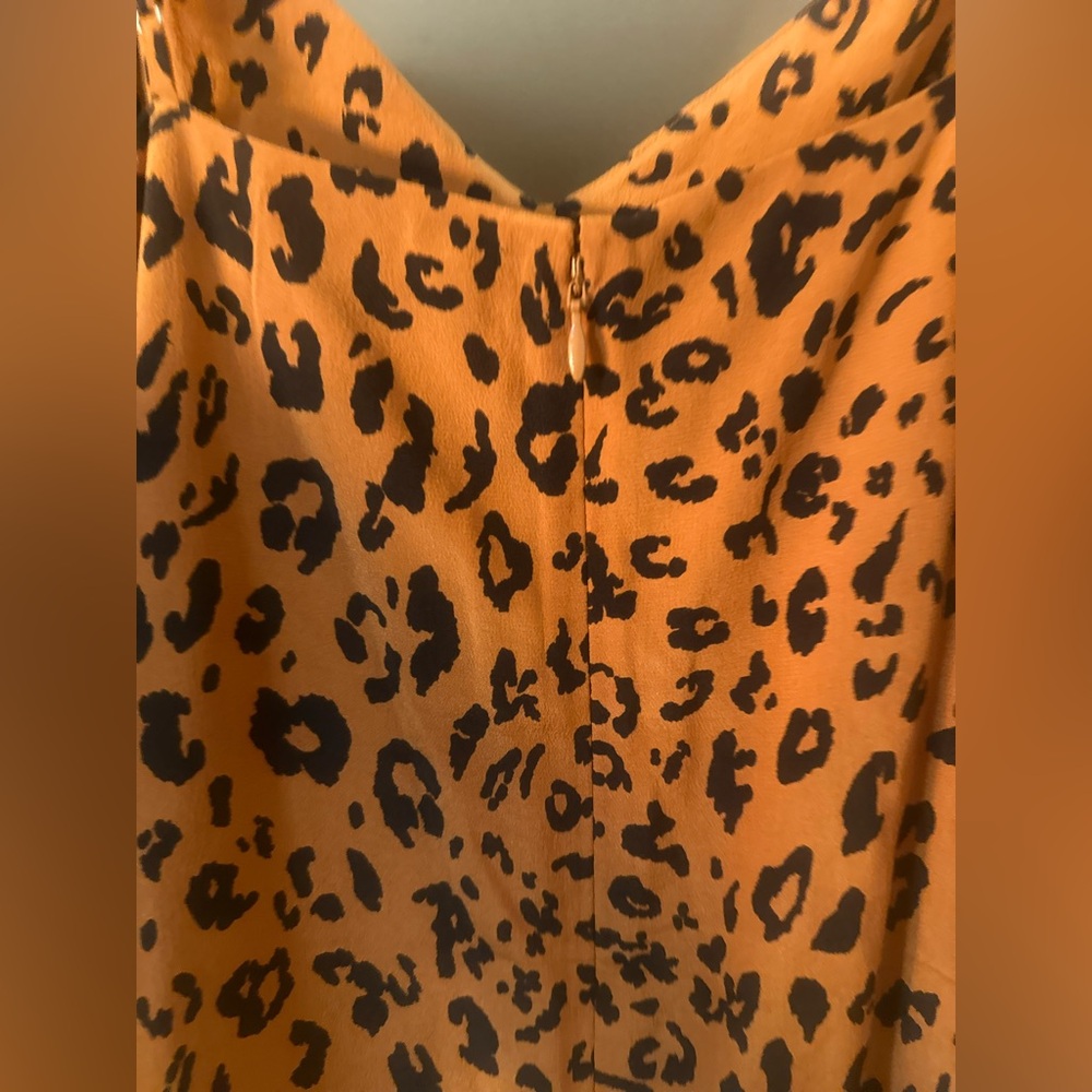 NWOT Women’s MADEWELL Silk Eva Side-Slit Slip Dress Leopard Party Silk 8 Petite - Picture 6 of 9